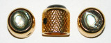 Gold mini-dome knob set topped with Abalone