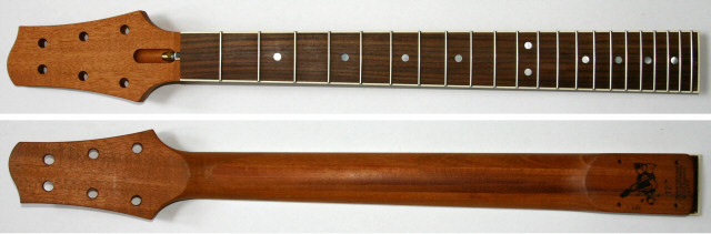 Warmoth Mahogany neck with pearl dots and binding